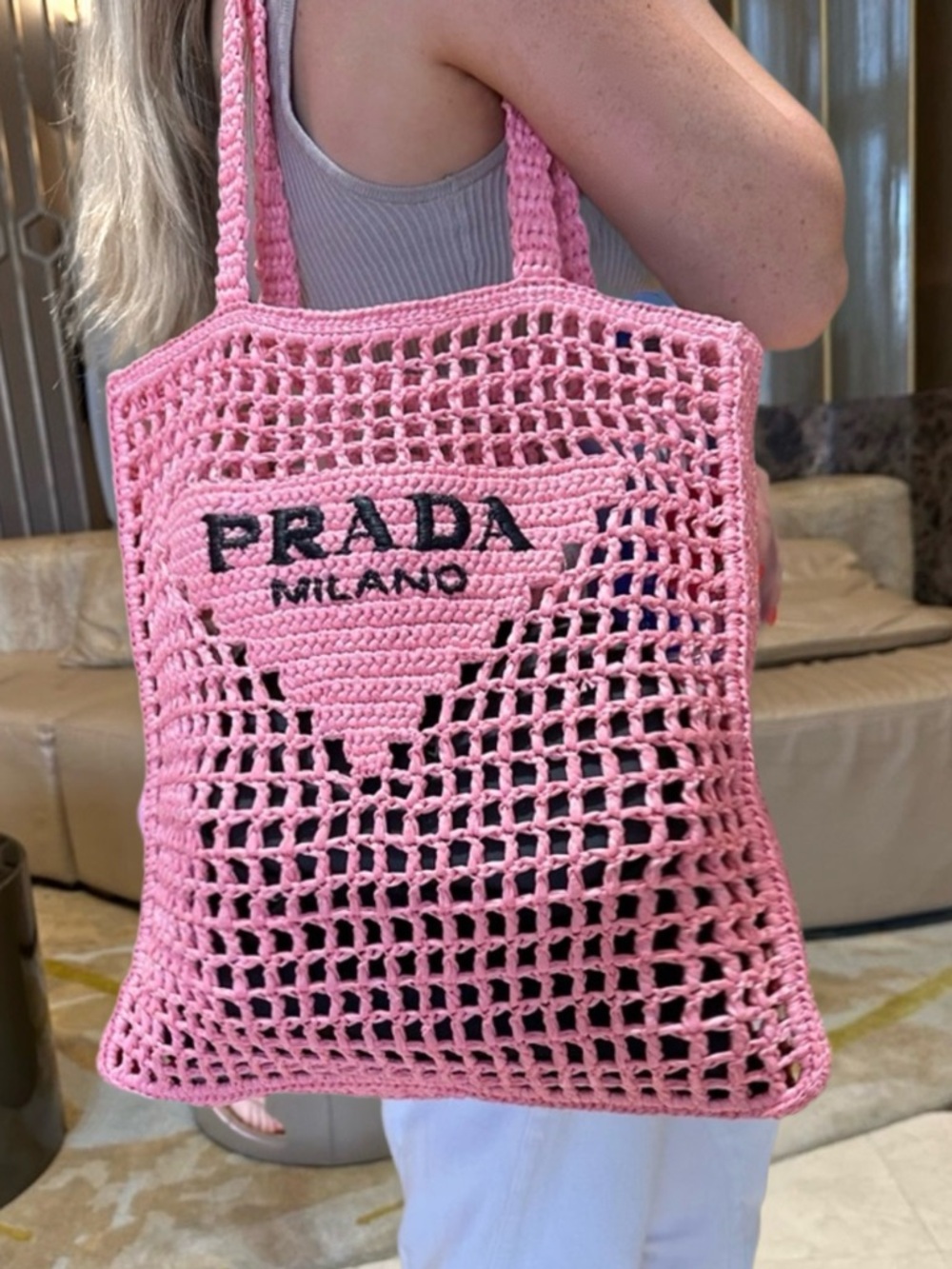 Crochet Woven Beach Tote Bag